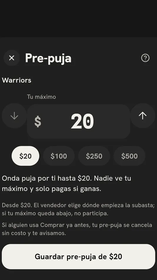 Pre-puja por el spot de Warriors en la app de Onda.